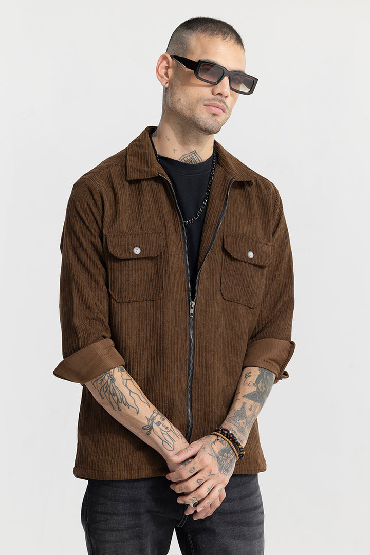 Ribcord Brown Corduroy Overshirt