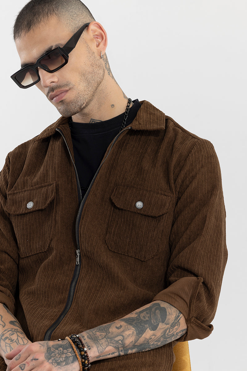 Ribcord Brown Corduroy Overshirt