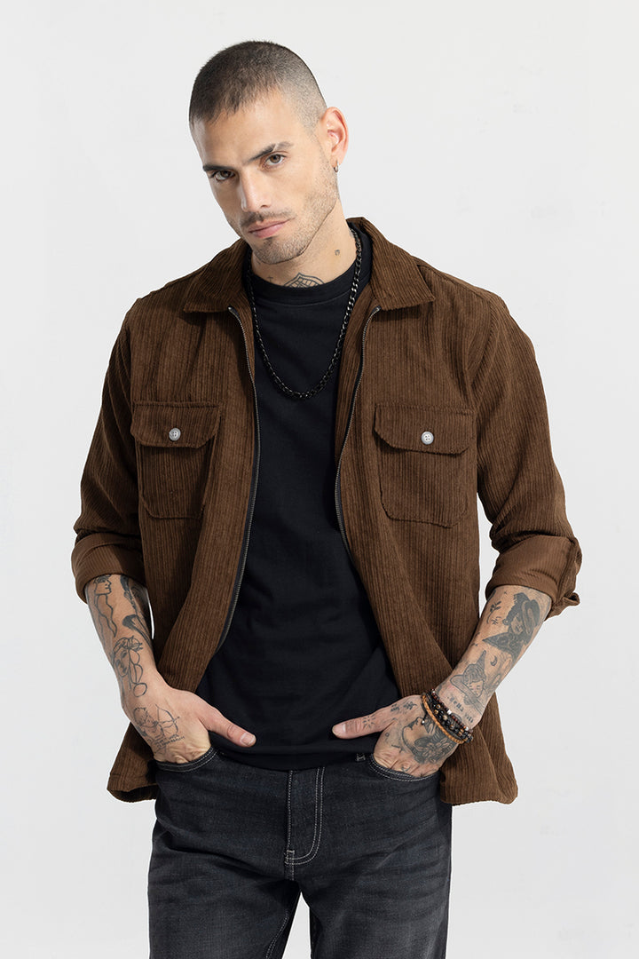 Ribcord Brown Corduroy Overshirt