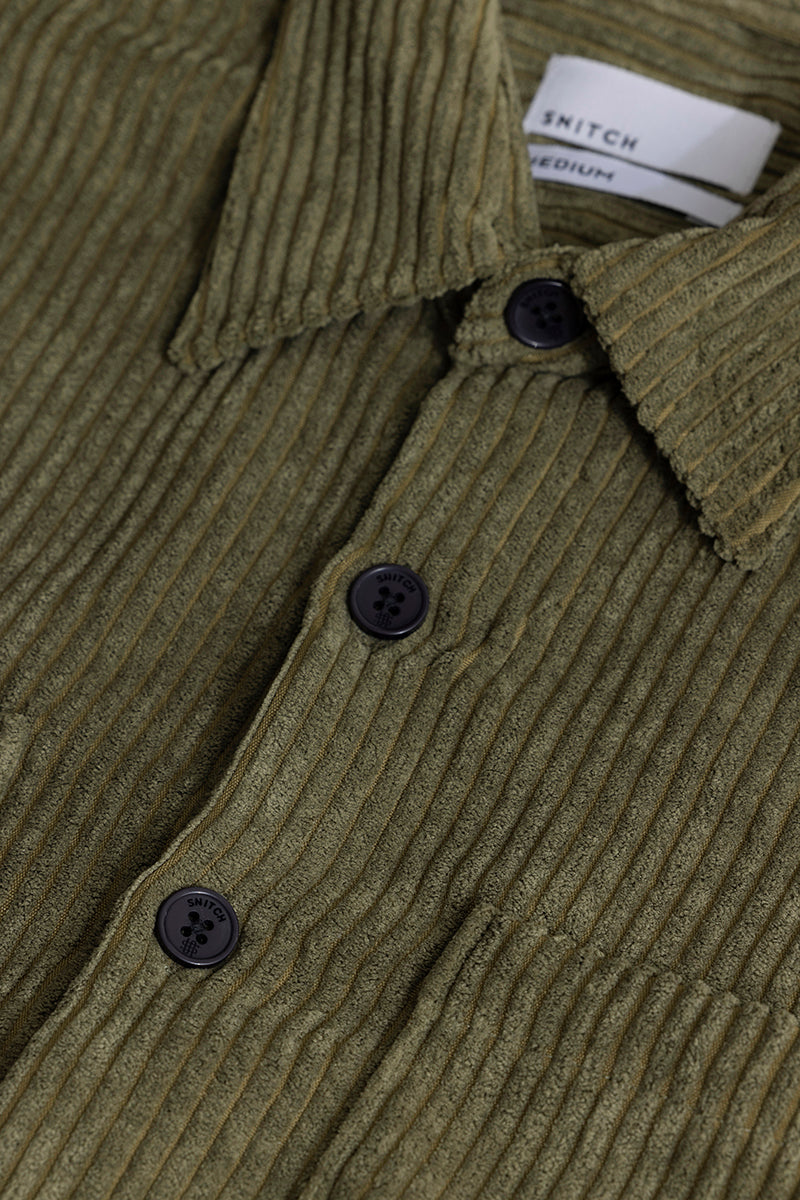 Cordbreaker Olive Corduroy Overshirt