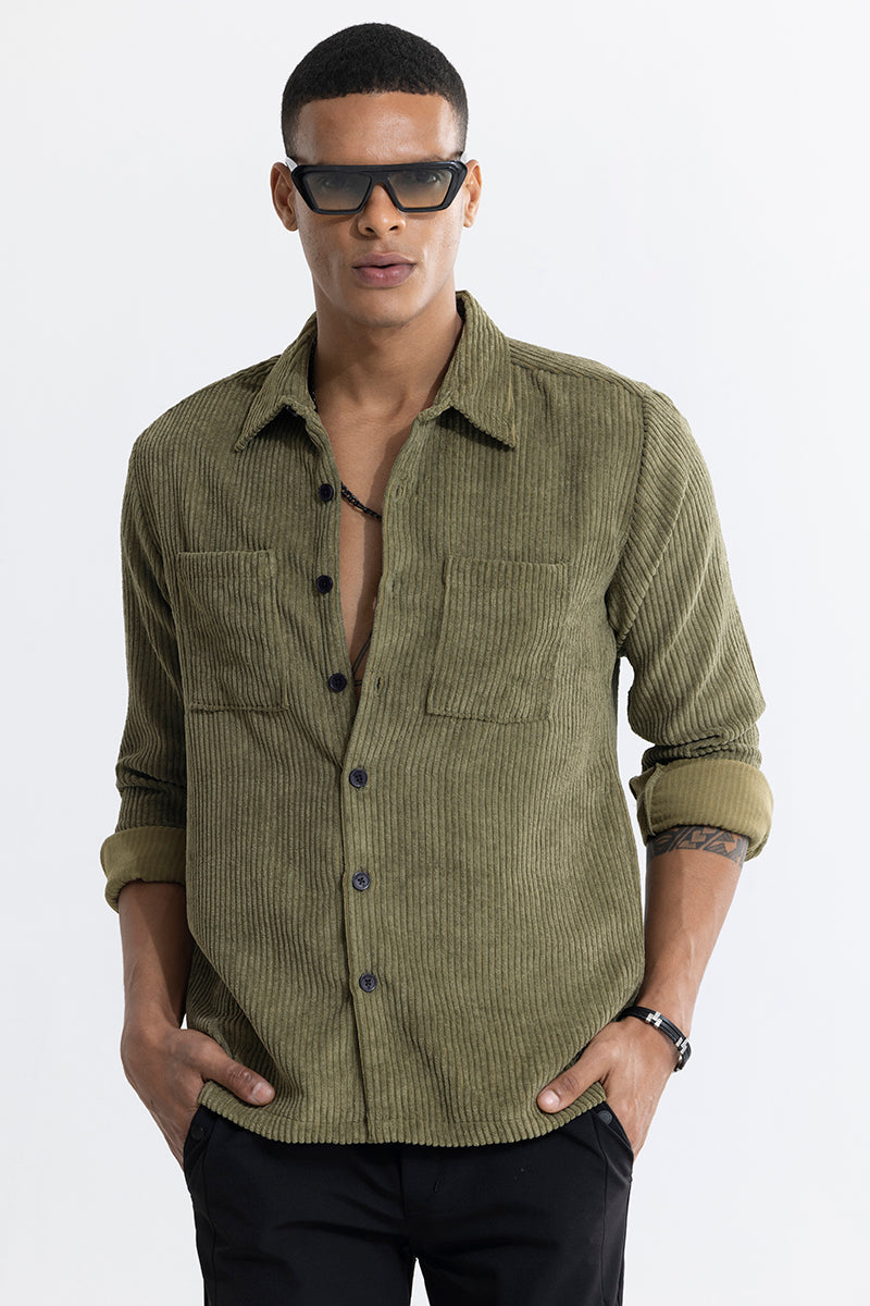 Cordbreaker Olive Corduroy Overshirt