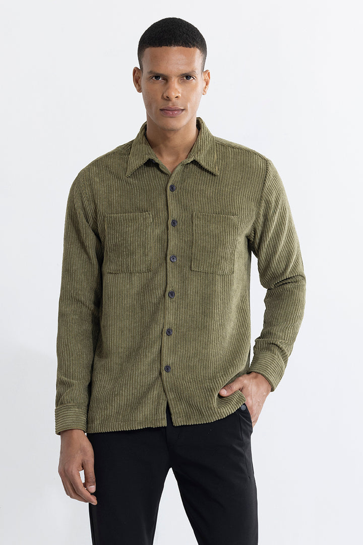 Cordbreaker Olive Corduroy Overshirt