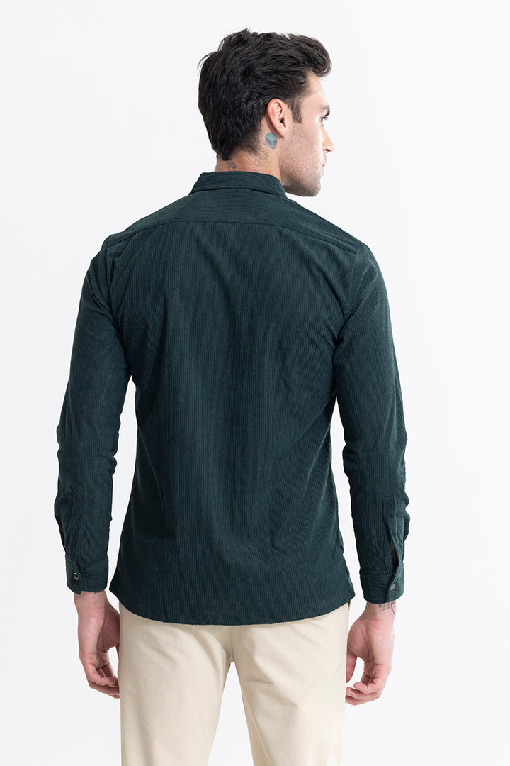 Jezzi Teal Green Corduroy Overshirt