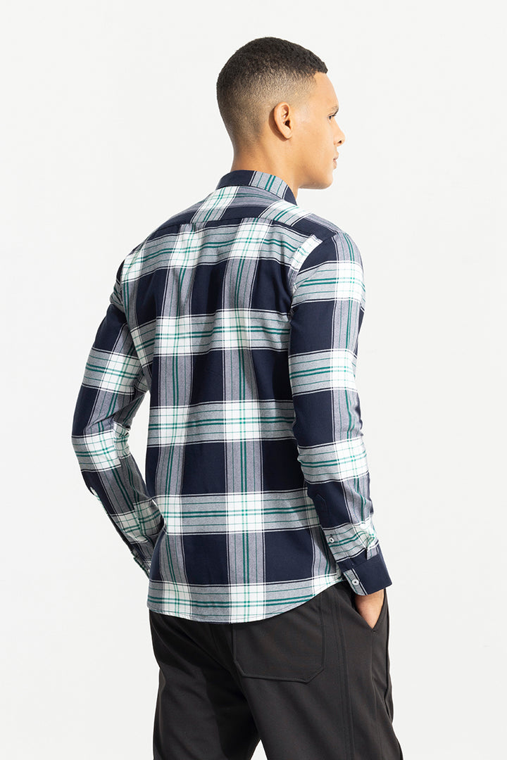 Bold Block Line Navy Checks  Shirt