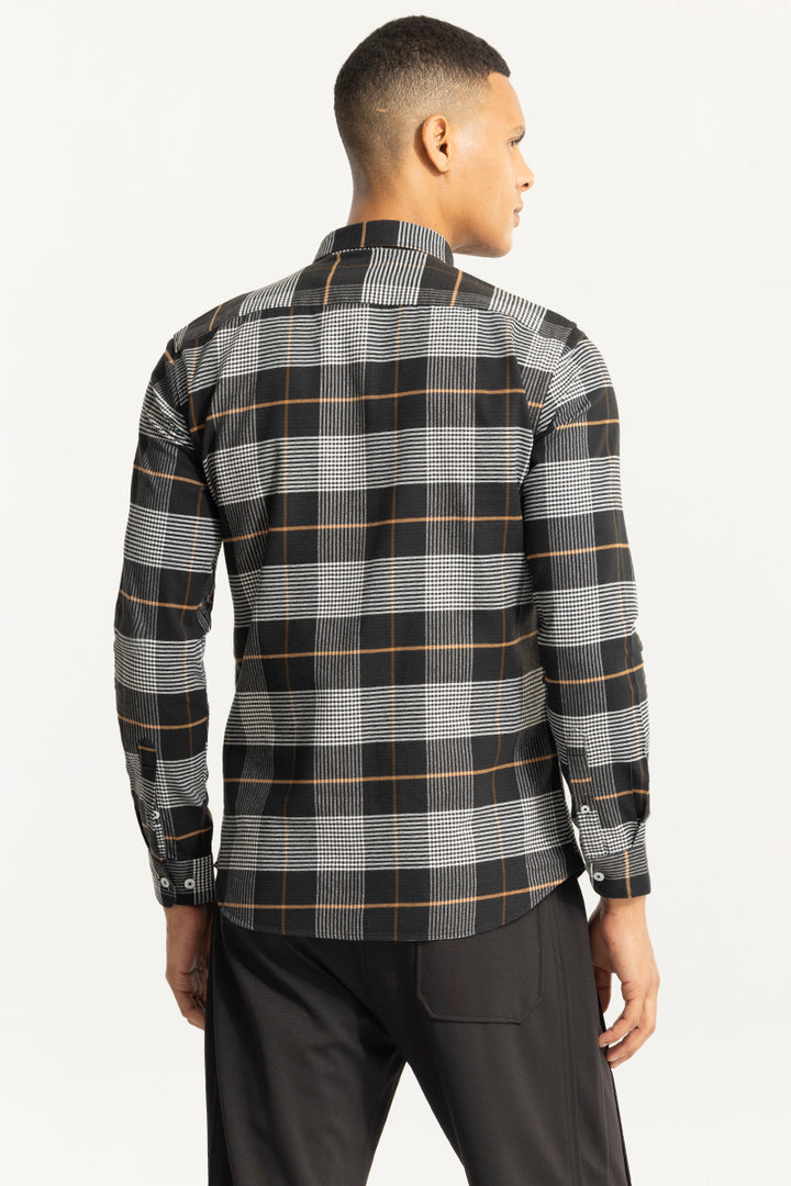 Bold Block Line Black Checks Shirts