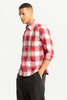 Bold Block Line Candy Red Checks Shirts