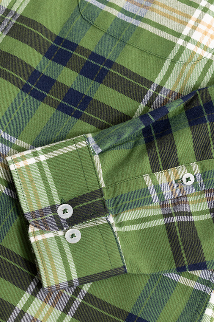 Bold Block Line Green Checks Shirt