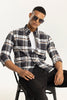 Bold Block Line Mink Grey Checks Shirt