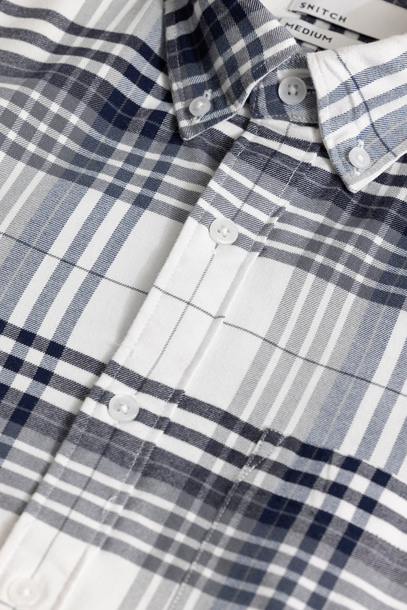 Buy Men's Bold Block Line White Checks Shirt Online