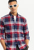 Bold Block Line Navy Red Checks  Shirt