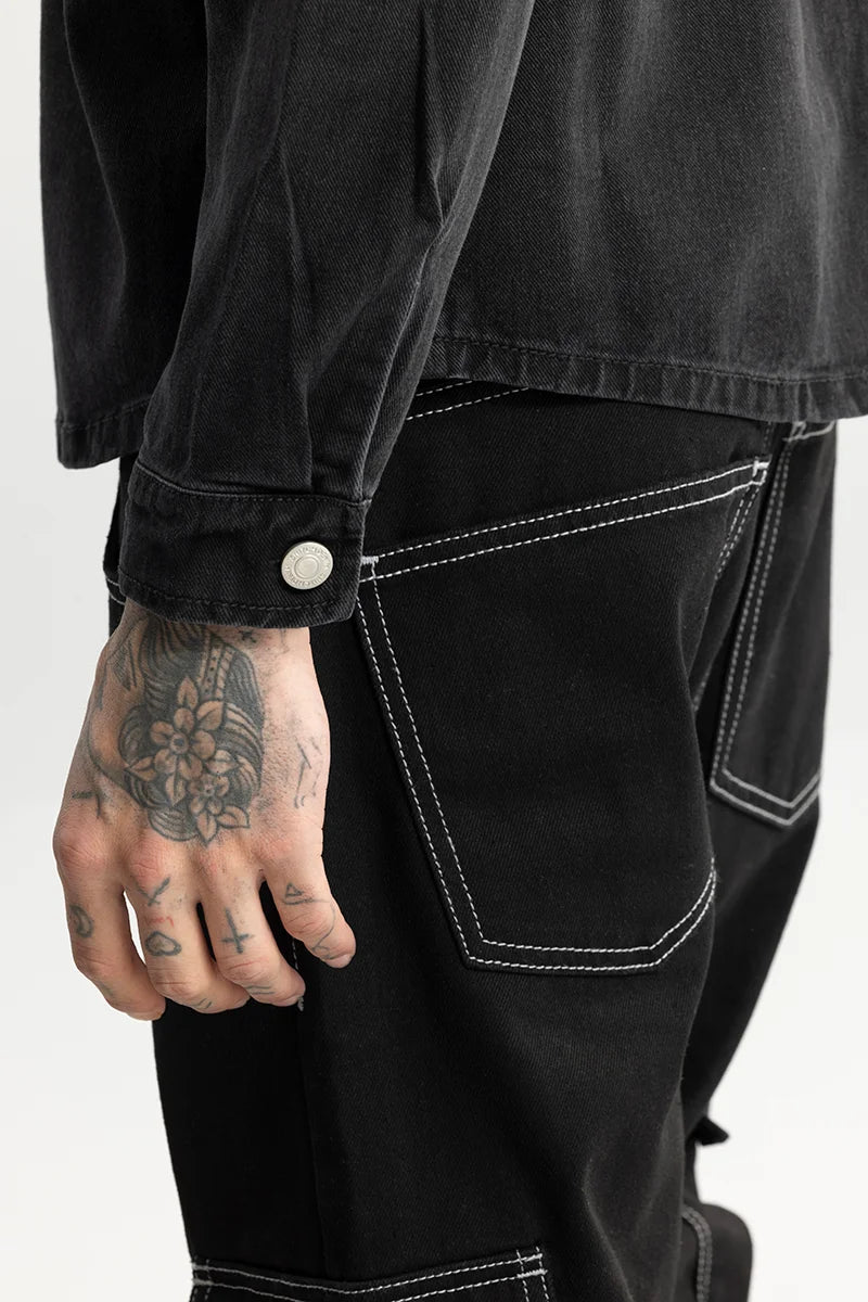 XLARGE Denim Long Sleeve Work Shirt - Washed Black | BOARDWORLD Store