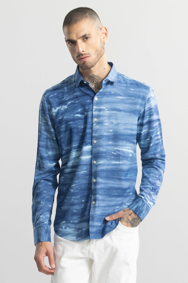 Muslin Tie Dye Blue Shirt