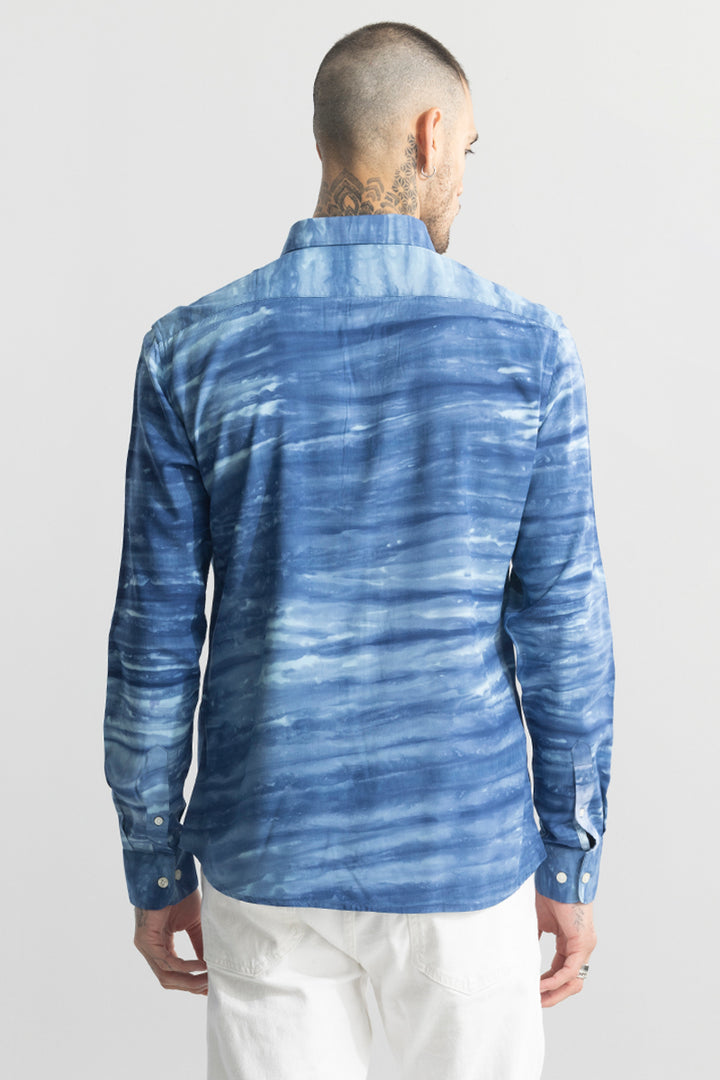 Muslin Tie Dye Blue Shirt