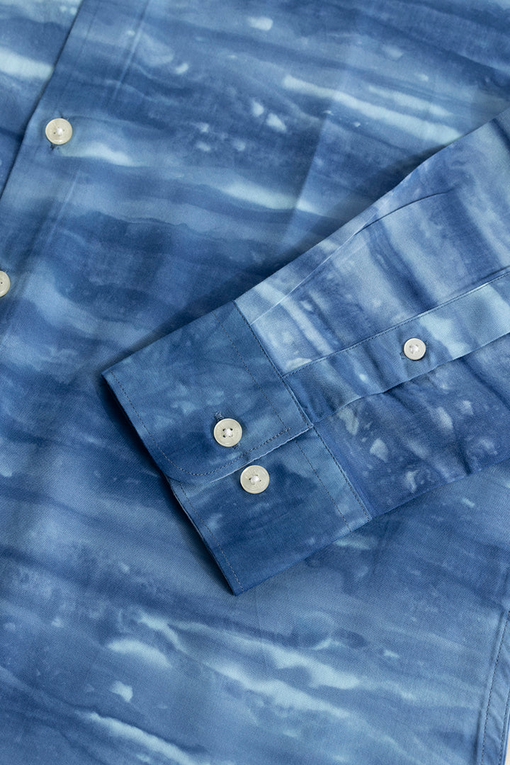 Muslin Tie Dye Blue Shirt