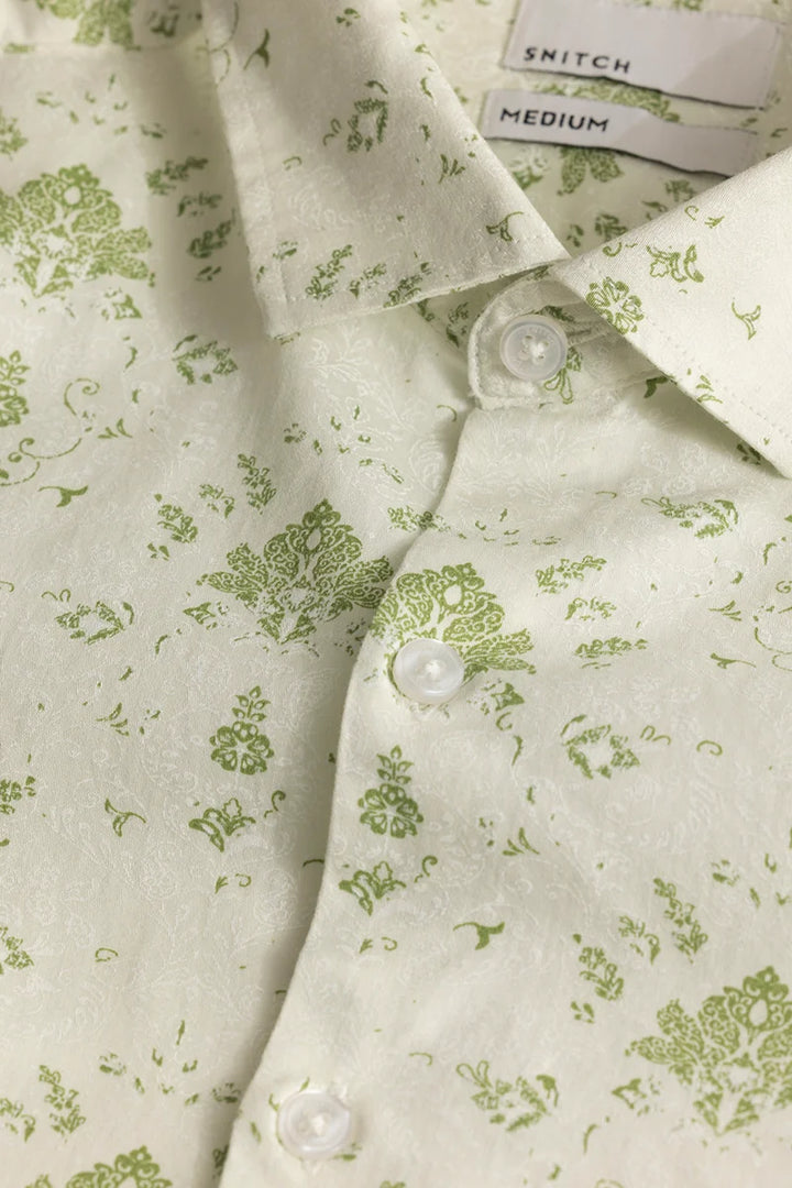 Ornament Motif Green Shirt