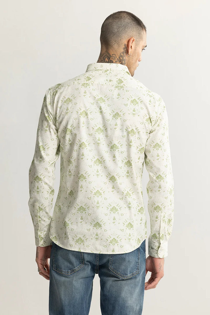 Ornament Motif Green Shirt