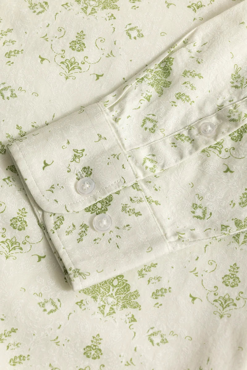 Ornament Motif Green Shirt