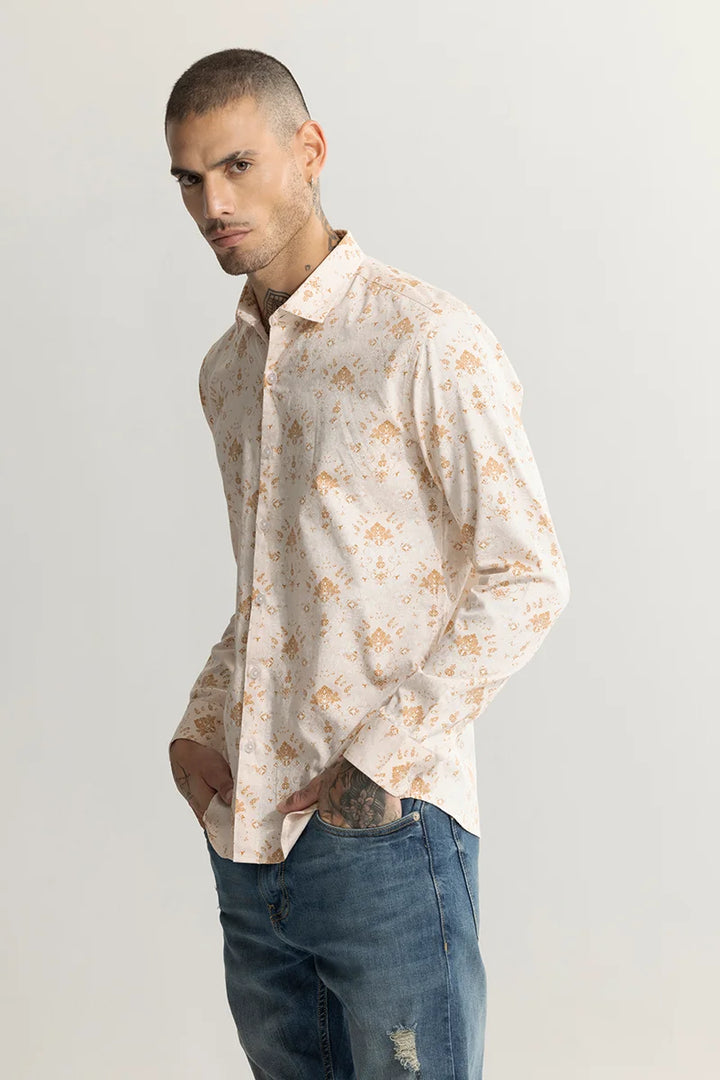 Ornament Motif Peach Shirt