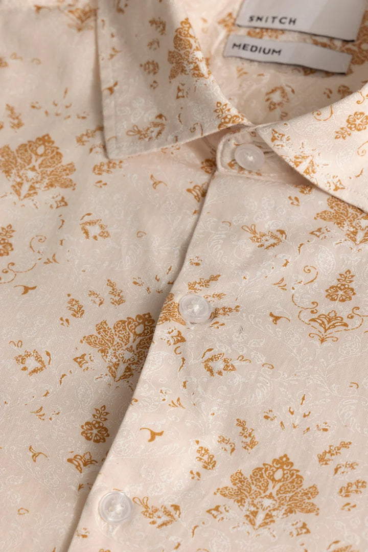 Ornament Motif Peach Shirt