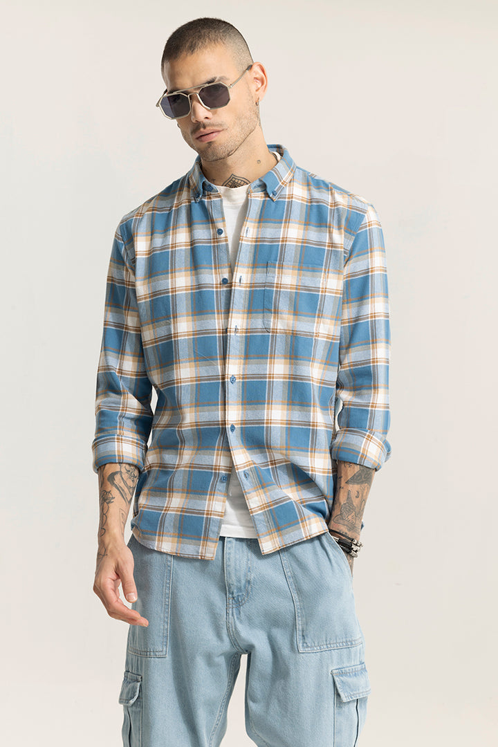 Fogey Light Blue Checks Shirt