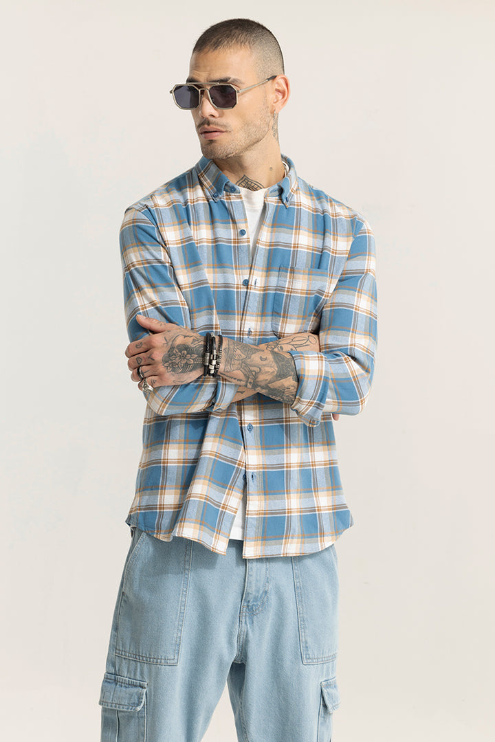 Fogey Light Blue Checks Shirt