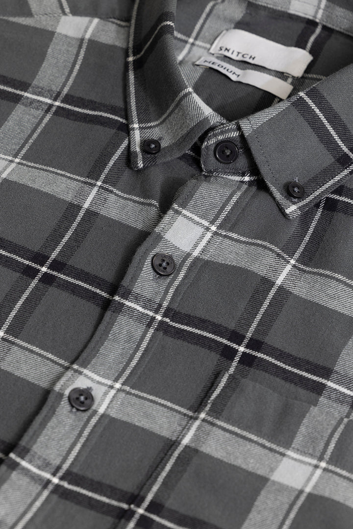 Fogey Ash Grey Checks Shirt