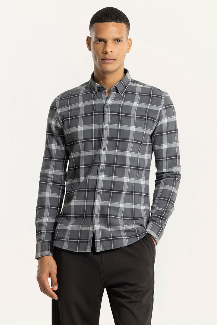 Fogey Ash Grey Checks Shirt