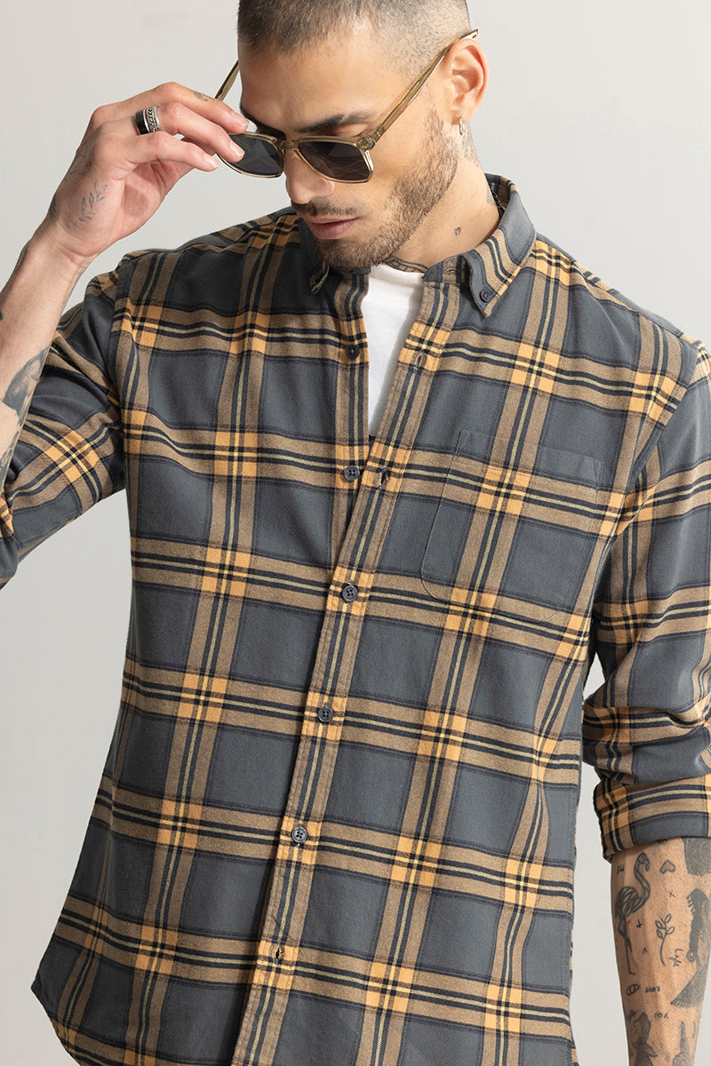 Fogey Grey Checks Shirt