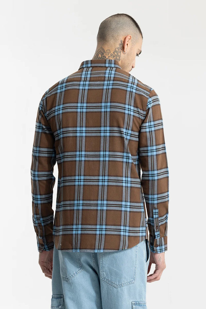 Fogey Caramel Brown Checks Shirt