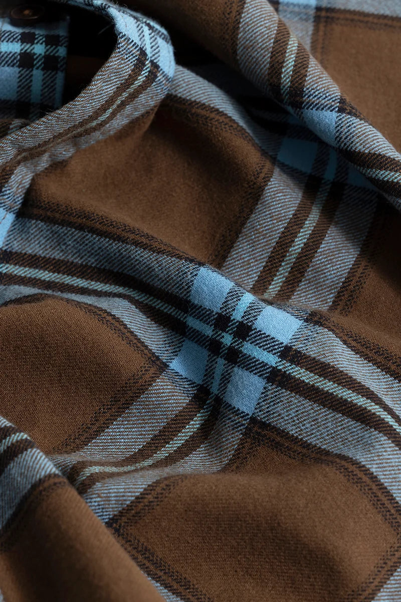 Fogey Caramel Brown Checks Shirt