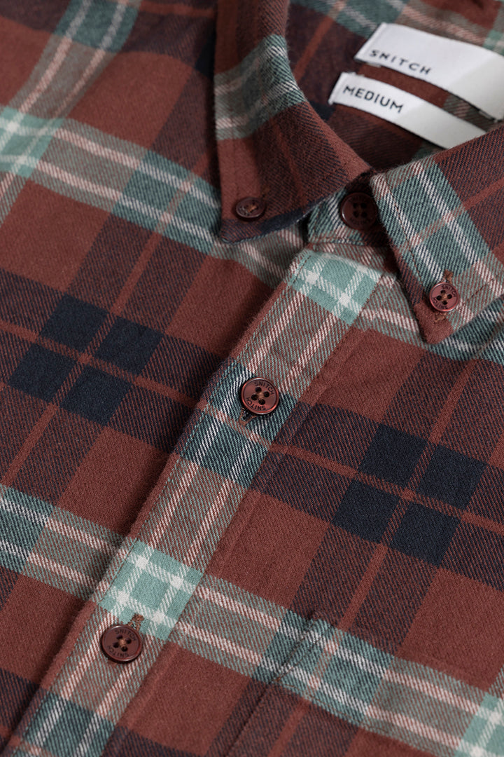 Fogey Rustic Brown Checks Shirt