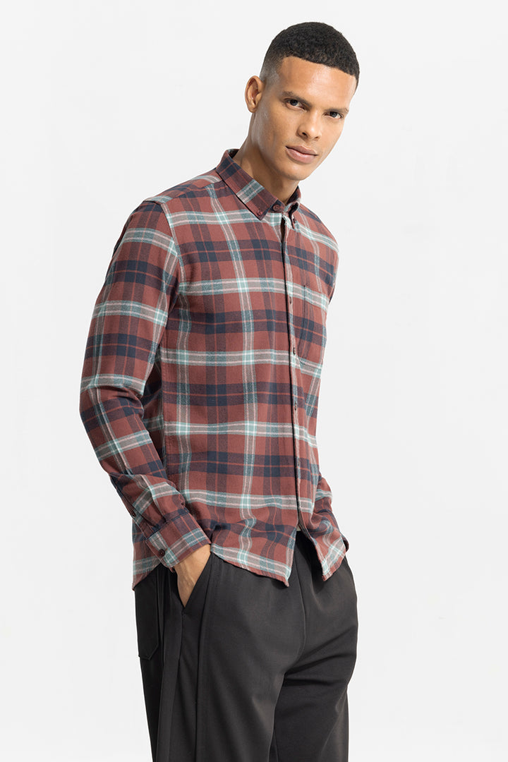 Fogey Rustic Brown Checks Shirt