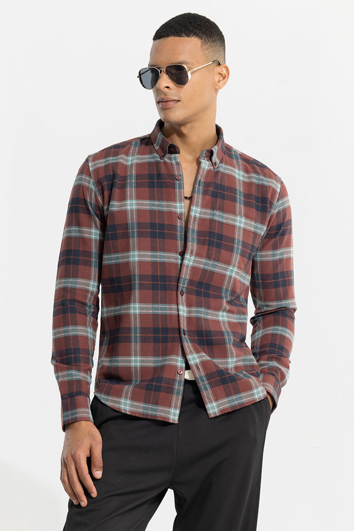 Fogey Rustic Brown Checks Shirt