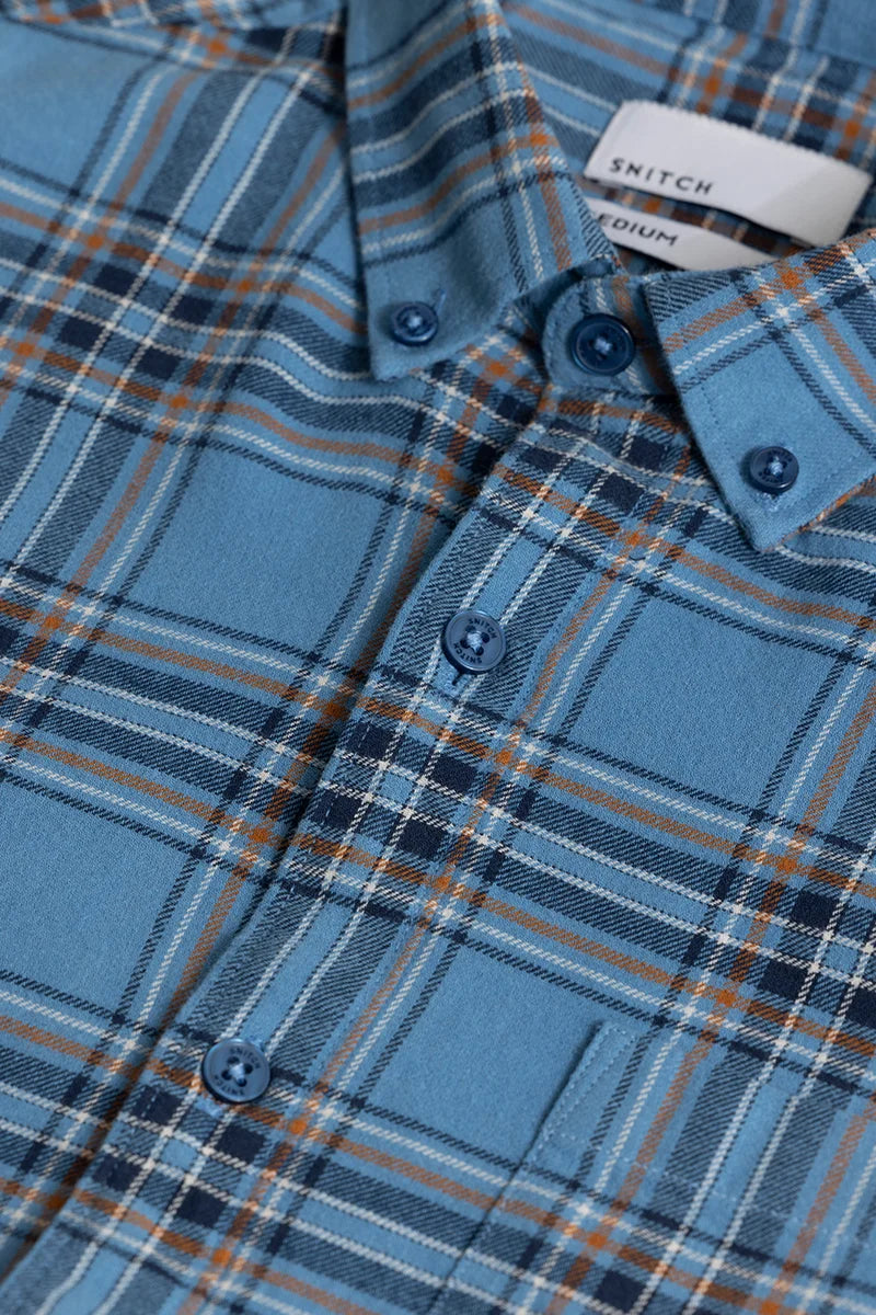 Fogey Sky Blue Checks Shirt