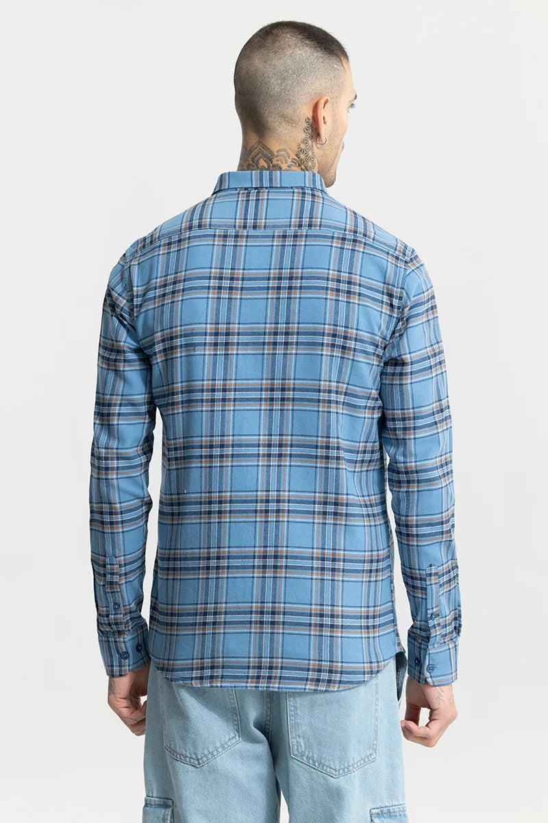 Fogey Sky Blue Checks Shirt