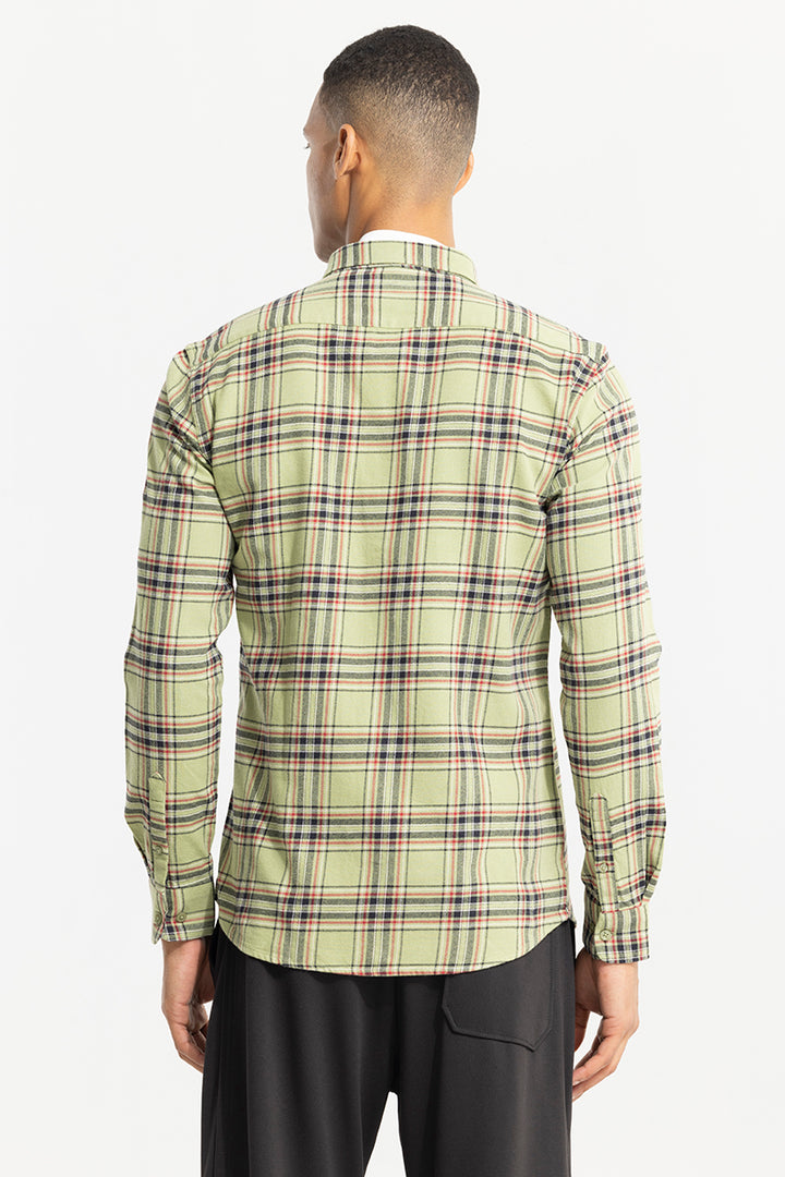 Fogey Light Green Checks Shirt