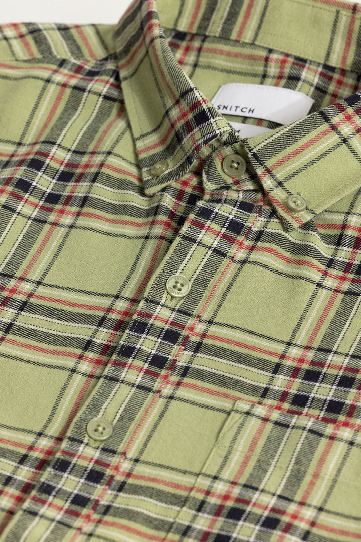 Fogey Light Green Checks Shirt