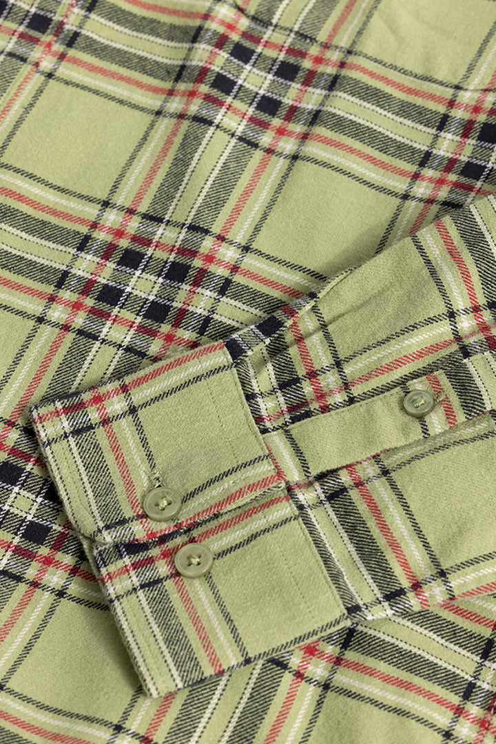 Fogey Light Green Checks Shirt