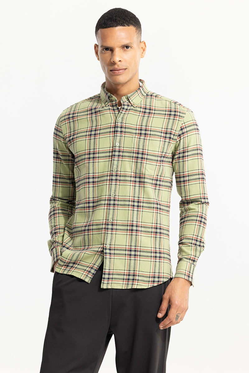 Fogey Light Green Checks Shirt