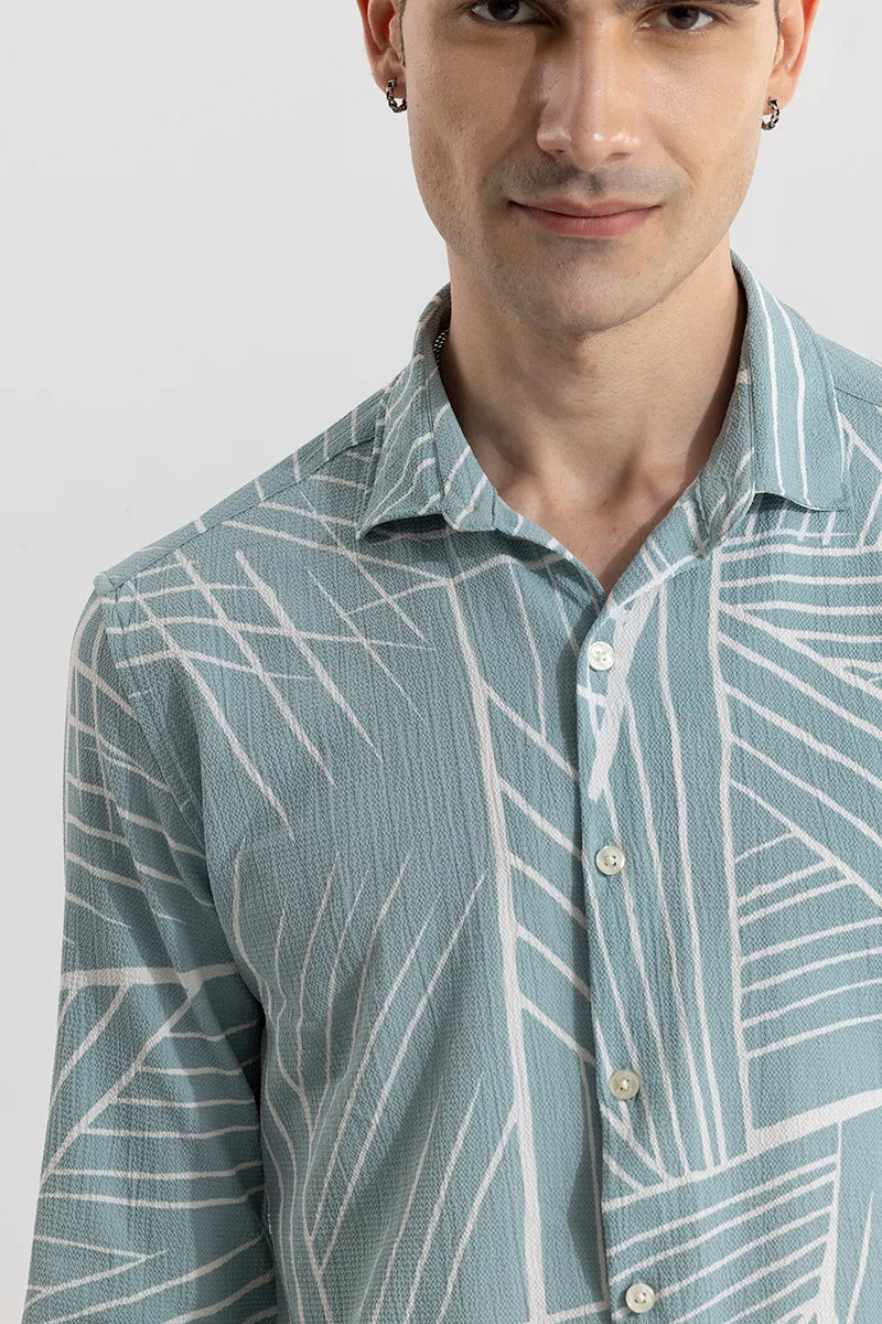 Buy Men's Congruent Triangle Aqua Green Shirt Online | SNITCH