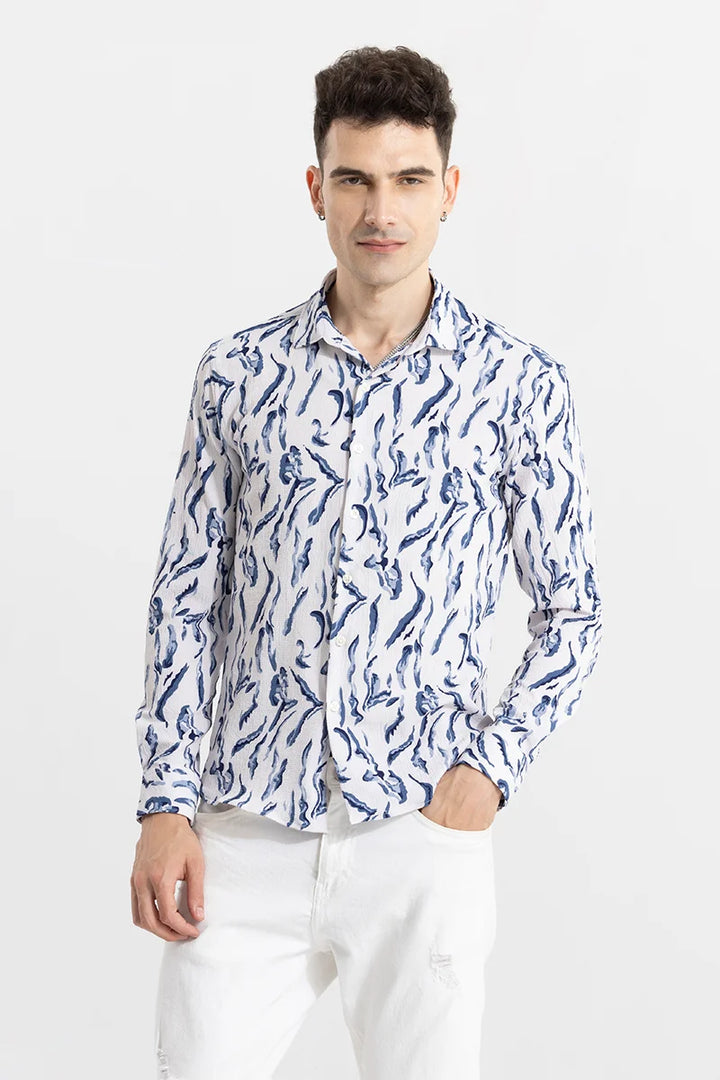 Feather Shape Blue Shirt