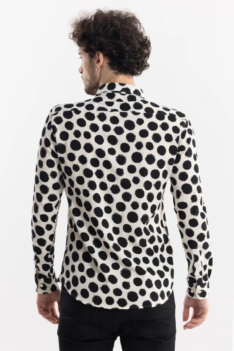 Speckled Print White Shirt