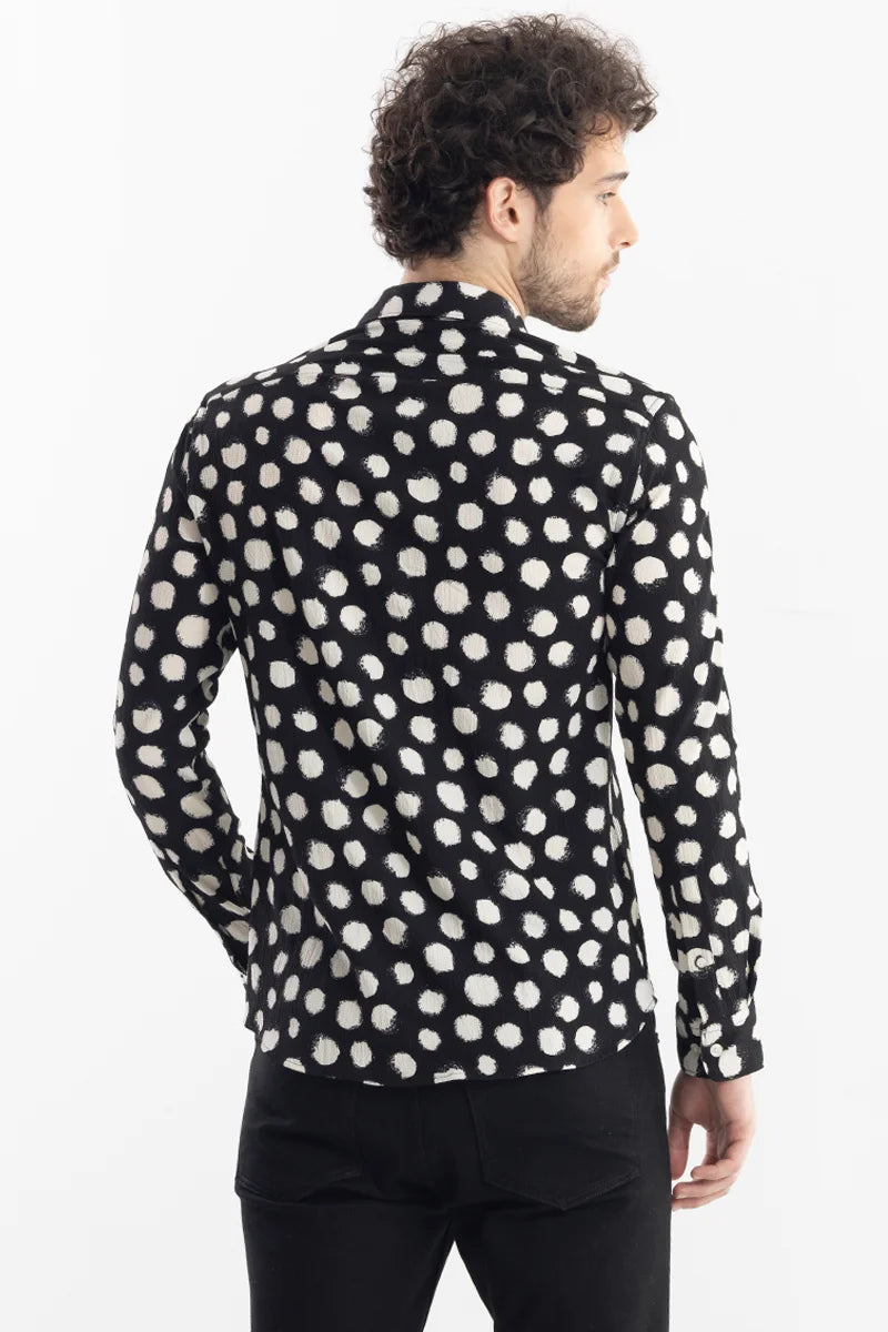 Speckled Print Black Shirt