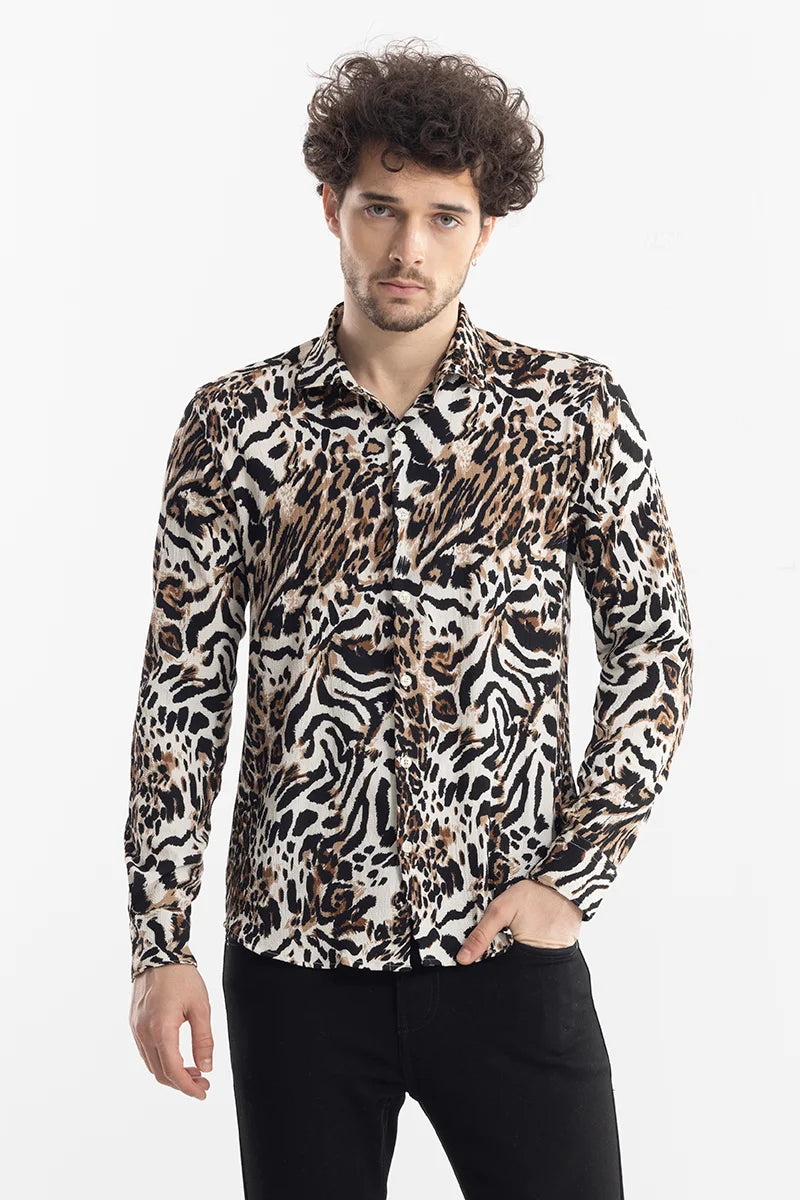 Wild Pattern Brown Shirt