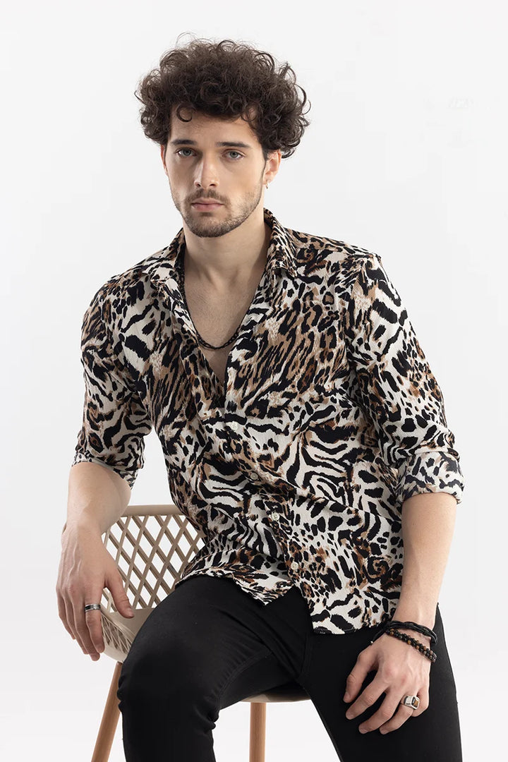 Wild Pattern Brown Shirt