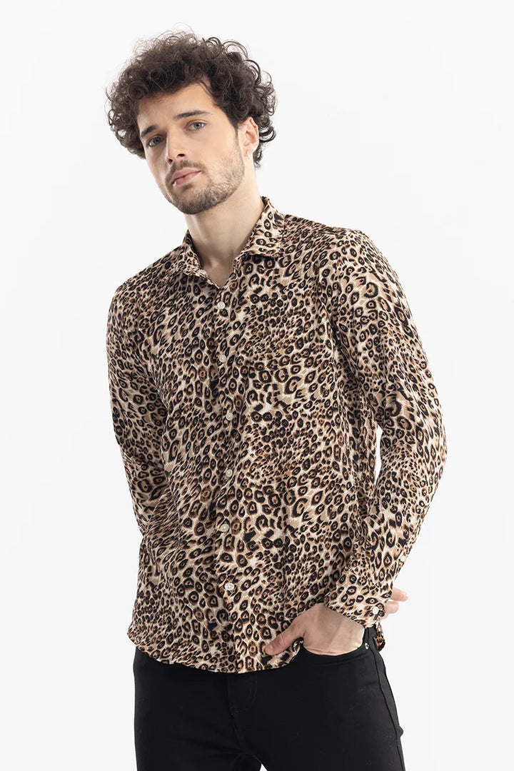 Wild Cheetah Print Brown Shirt