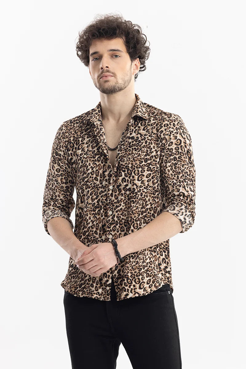 Wild Cheetah Print Brown Shirt