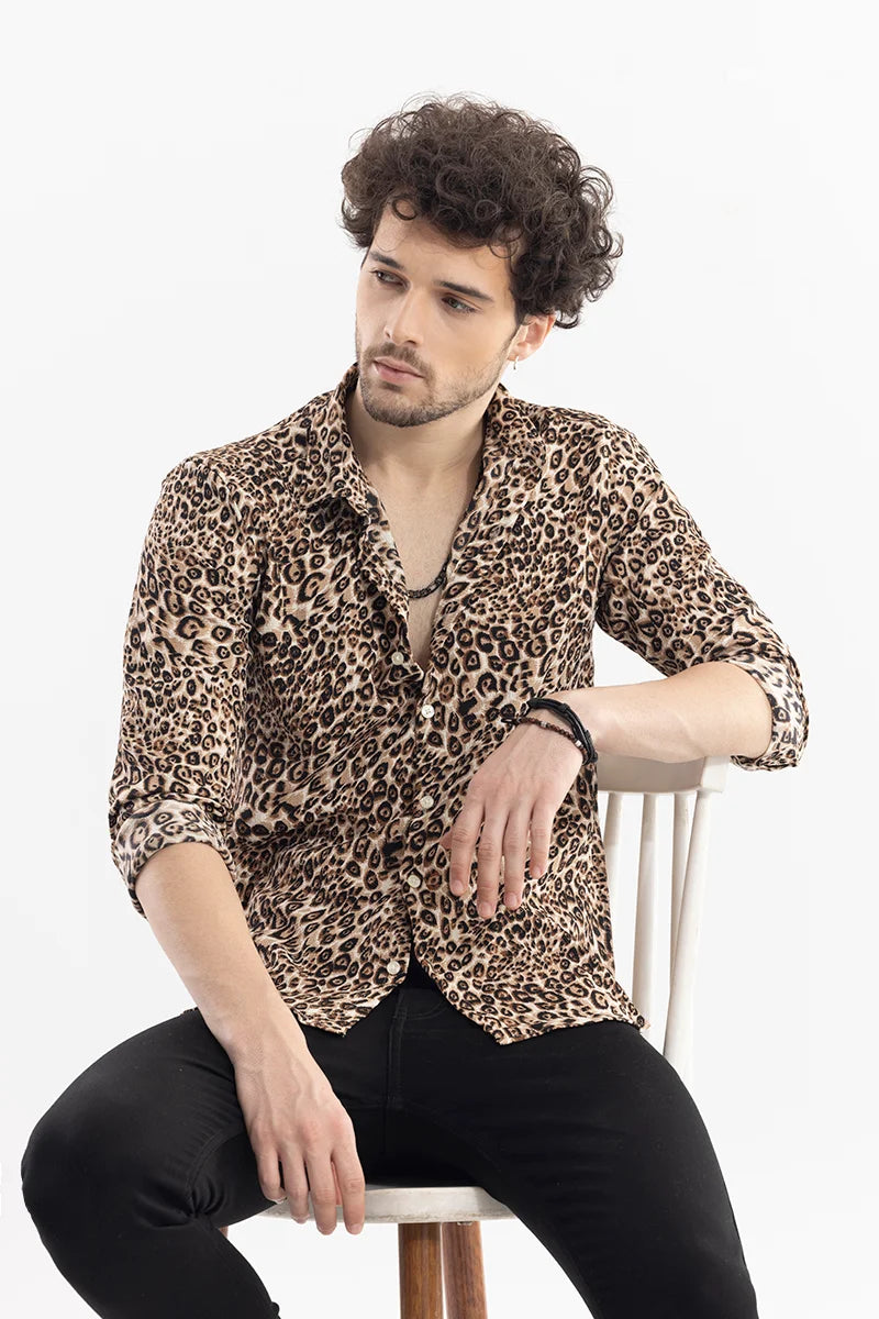 Wild Cheetah Print Brown Shirt