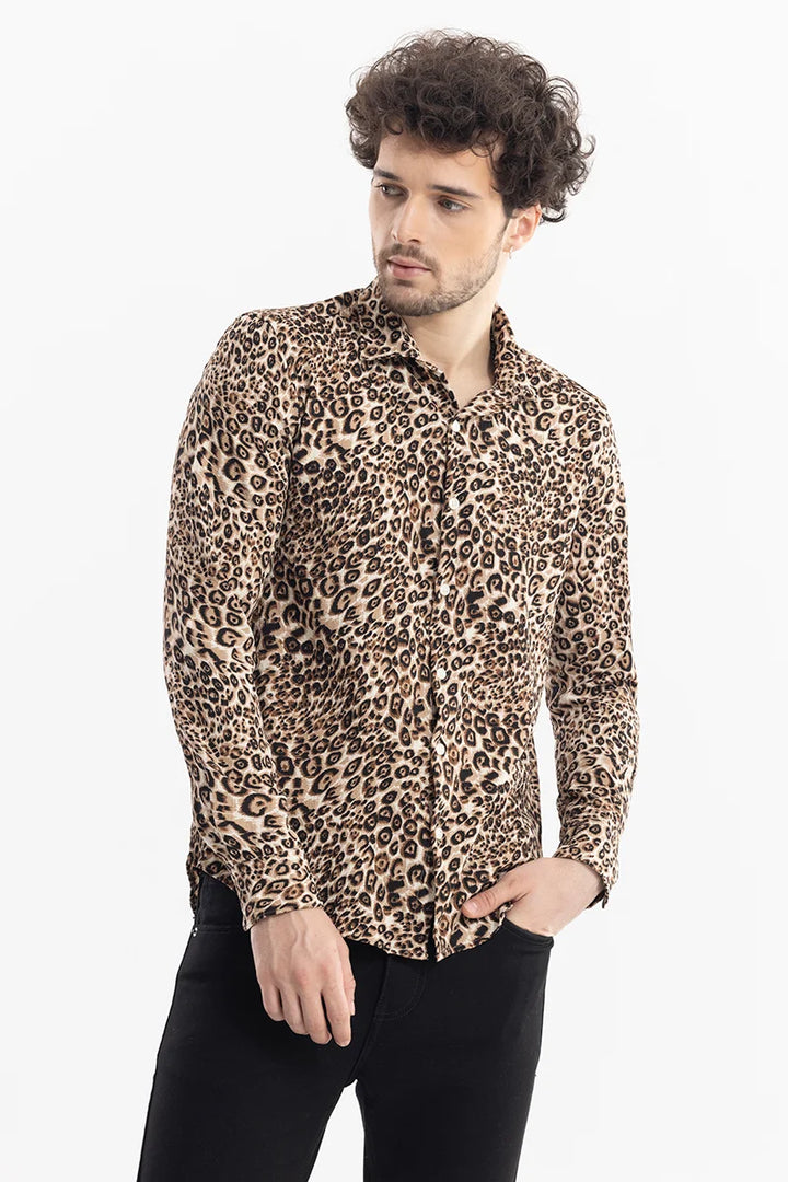 Wild Cheetah Print Brown Shirt