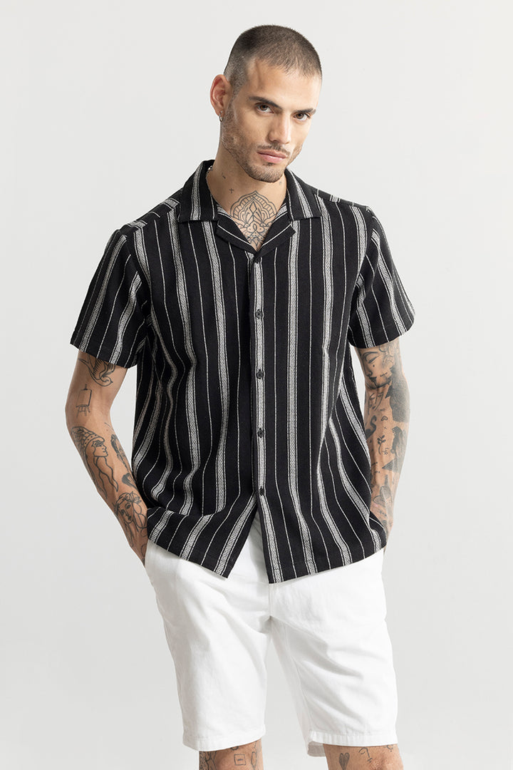 Stroke Stripe Black Shirt